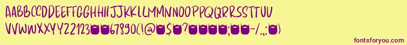 Kapsalon Pencil DEMO Font – Purple Fonts on Yellow Background