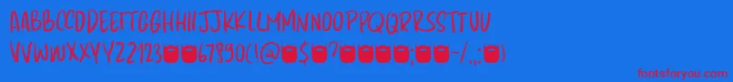 Шрифт Kapsalon Pencil DEMO – красные шрифты на синем фоне
