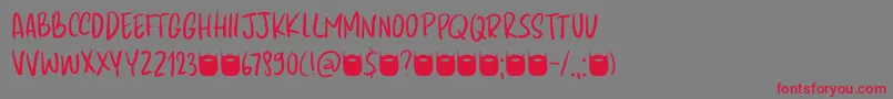 Kapsalon Pencil DEMO Font – Red Fonts on Gray Background