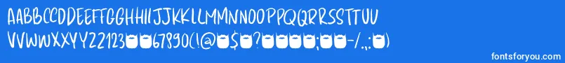 Fonte Kapsalon Pencil DEMO – fontes brancas em um fundo azul