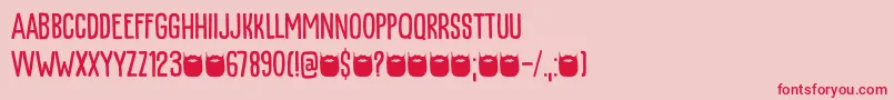 Kapsalon Print DEMO-Schriftart – Rote Schriften auf rosa Hintergrund