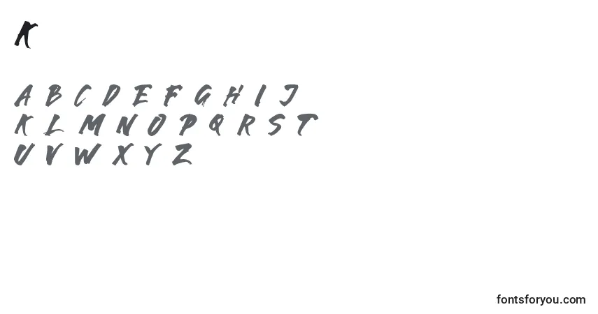 Schriftart Karam – Alphabet, Zahlen, spezielle Symbole