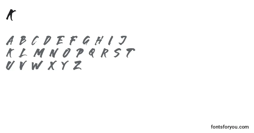 Schriftart Karam (131373) – Alphabet, Zahlen, spezielle Symbole