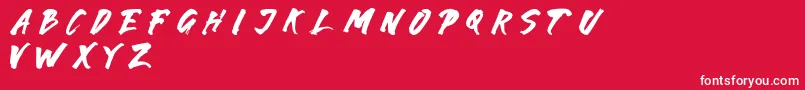 フォントKaram – 赤い背景に白い文字