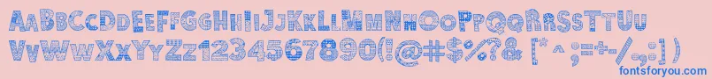 Karamuruh Turbo-Schriftart – Blaue Schriften auf rosa Hintergrund