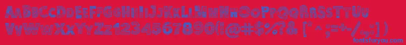 Karamuruh Turbo Font – Blue Fonts on Red Background