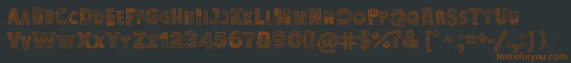 Karamuruh Turbo-fontti – ruskeat fontit mustalla taustalla