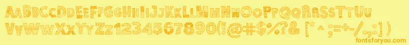 Karamuruh Turbo Font – Orange Fonts on Yellow Background