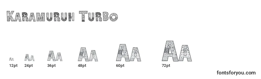 Размеры шрифта Karamuruh Turbo