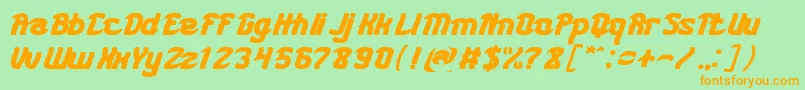 KARATE BOLD Font – Orange Fonts on Green Background
