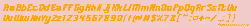 KARATE BOLD Font – Orange Fonts on Pink Background