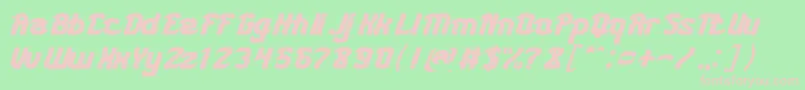 KARATE BOLD-fontti – vaaleanpunaiset fontit vihreällä taustalla