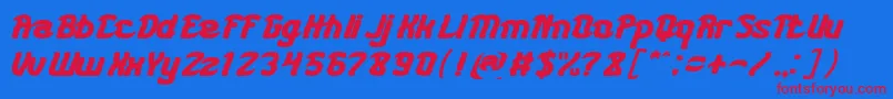 KARATE BOLD Font – Red Fonts on Blue Background