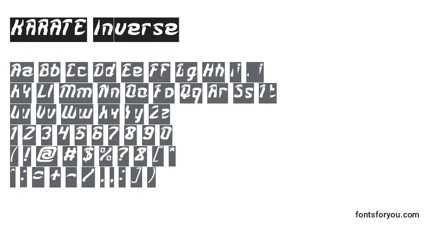 KARATE Inverse-fontti – aakkoset, numerot, erikoismerkit