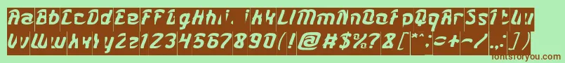 KARATE Inverse Font – Brown Fonts on Green Background