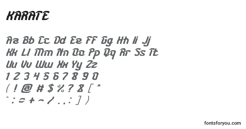 Czcionka KARATE (131378) – alfabet, cyfry, specjalne znaki