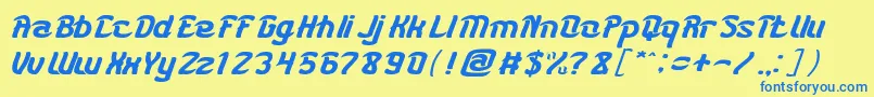 KARATE Font – Blue Fonts on Yellow Background