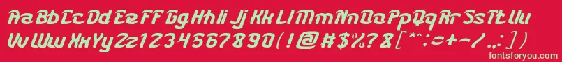 フォントKARATE – 赤い背景に緑の文字