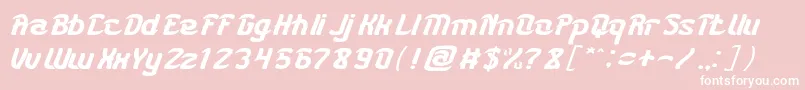 KARATE-Schriftart – Weiße Schriften auf rosa Hintergrund