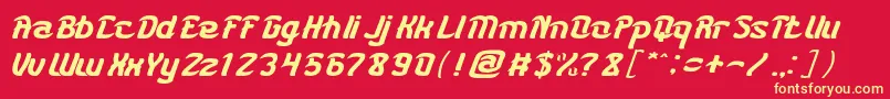 Czcionka KARATE – żółte czcionki na czerwonym tle