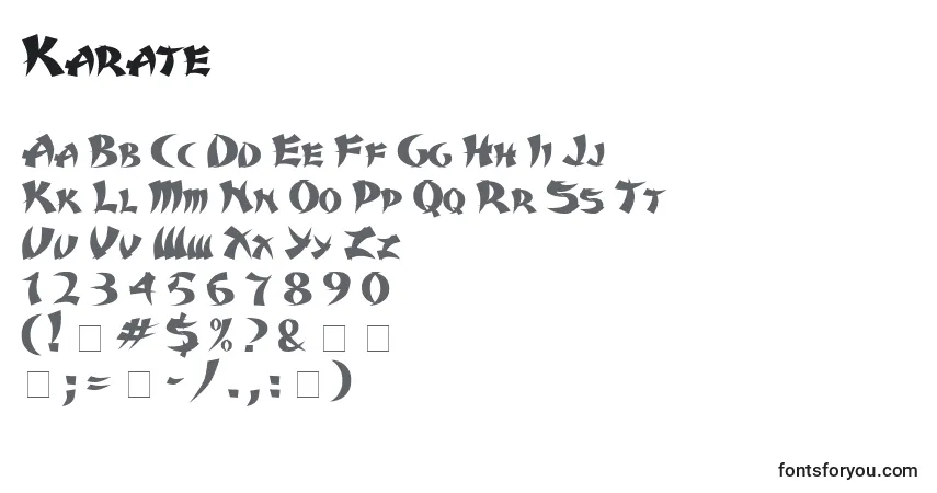 Шрифт Karate (131379) – алфавит, цифры, специальные символы