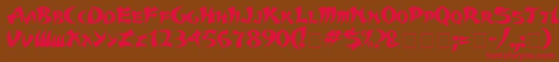 Karate Font – Red Fonts on Brown Background
