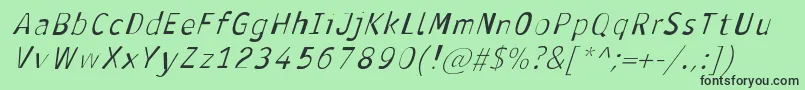 AntavianaItalic-fontti – mustat fontit vihreällä taustalla