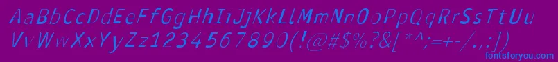 AntavianaItalic-fontti – siniset fontit violetilla taustalla