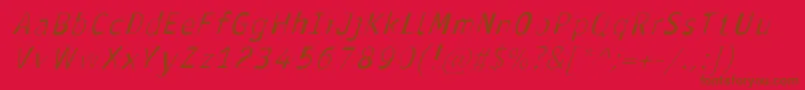 Fonte AntavianaItalic – fontes marrons em um fundo vermelho