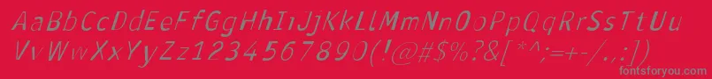 AntavianaItalic Font – Gray Fonts on Red Background