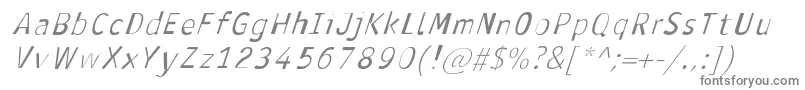 AntavianaItalic Font – Gray Fonts on White Background