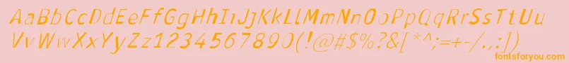 AntavianaItalic Font – Orange Fonts on Pink Background