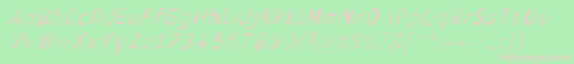 AntavianaItalic-fontti – vaaleanpunaiset fontit vihreällä taustalla