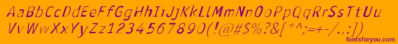 AntavianaItalic Font – Purple Fonts on Orange Background