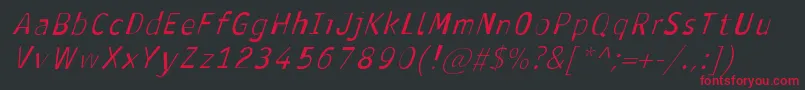 フォントAntavianaItalic – 黒い背景に赤い文字