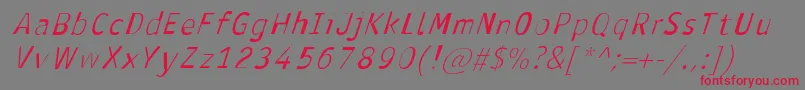 フォントAntavianaItalic – 赤い文字の灰色の背景