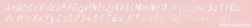 フォントAntavianaItalic – ピンクの背景に白い文字