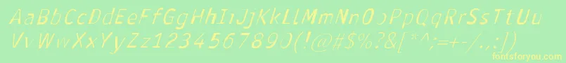 AntavianaItalic Font – Yellow Fonts on Green Background