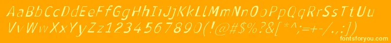 AntavianaItalic Font – Yellow Fonts on Orange Background