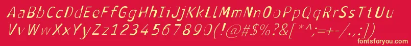 AntavianaItalic Font – Yellow Fonts on Red Background