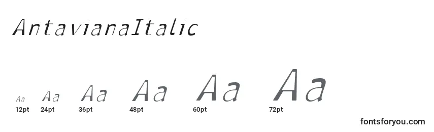 Размеры шрифта AntavianaItalic