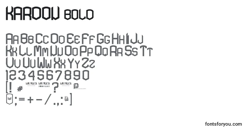 Schriftart KARDON  bold – Alphabet, Zahlen, spezielle Symbole