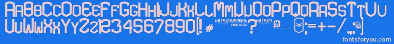KARDON  EXTRA bold Font – Pink Fonts on Blue Background