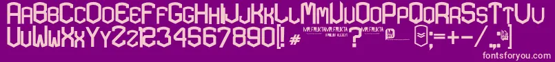 KARDON  EXTRA bold-fontti – vaaleanpunaiset fontit violetilla taustalla