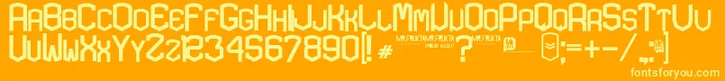 フォントKARDON  EXTRA bold – オレンジの背景に黄色の文字