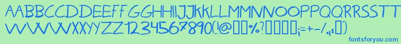 KAREH    Font – Blue Fonts on Green Background