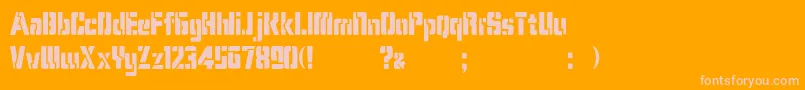 Karen Stencil   Dker-fontti – vaaleanpunaiset fontit oranssilla taustalla