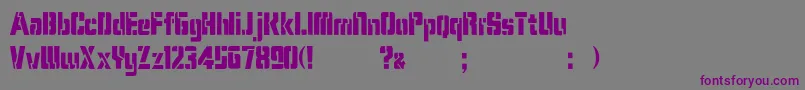 Шрифт Karen Stencil   Dker – фиолетовые шрифты на сером фоне