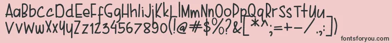 Karenina Handwriting Font – Black Fonts on Pink Background