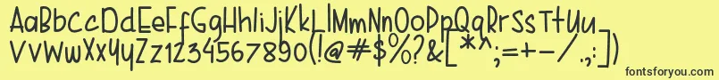 Karenina Handwriting Font – Black Fonts on Yellow Background